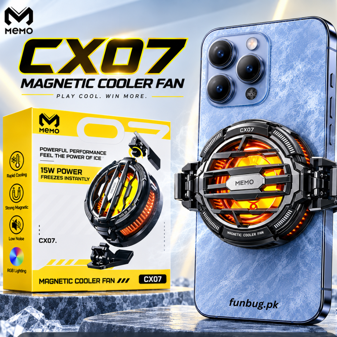 FunBug AL19 Mobile Phone Cooler Collection - Magnetic Semiconductor Cooling Fan & Back Clip Radiator for PUBG Free Fire Gaming | Instant Freezing Heat Sink for Smartphones & Tablets - 100% ORIGINAL