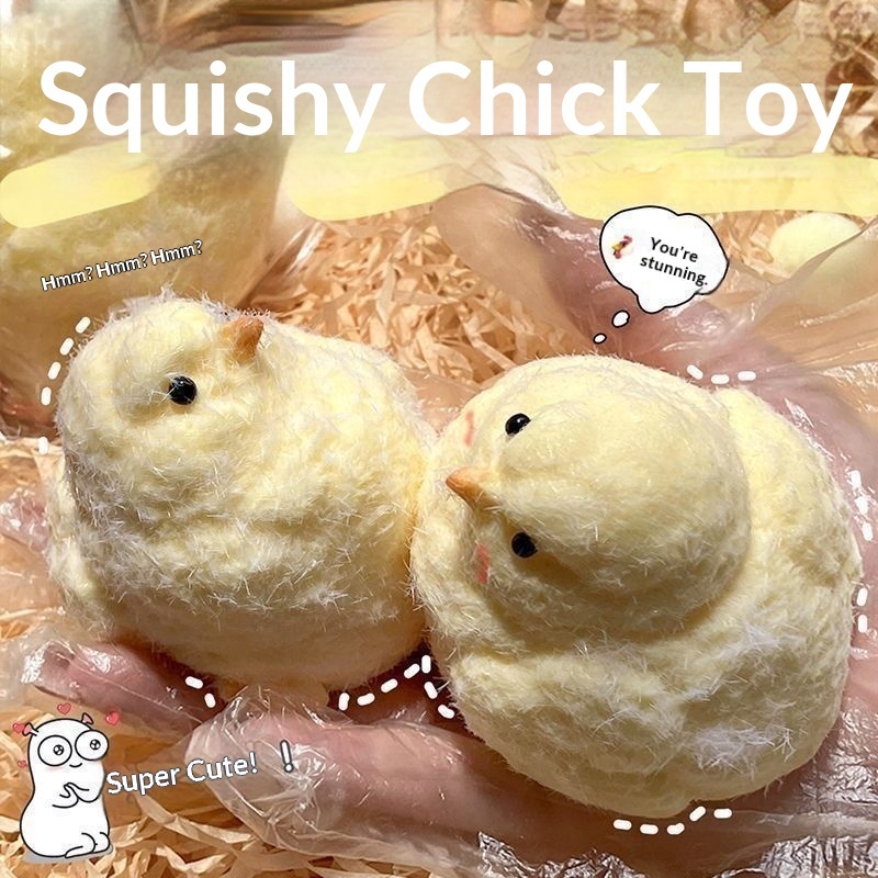 Simulation Yellow Chick Squishy Toy Food Grade Silicone Soft Handmade Water Sense Stress Relief Toy For Kids Adults Wholesale