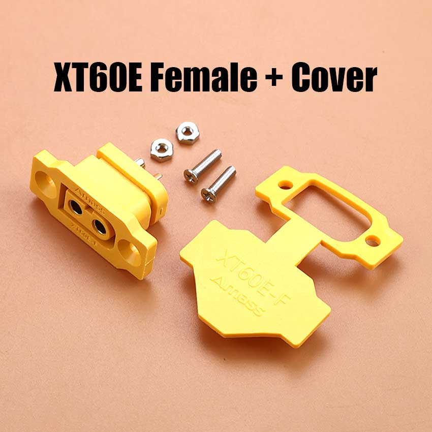 XT60E-F.B Model Airplane Battery Gold-plated 30A High Current Female Plug Mountable XT60E Connector Black / Yellow