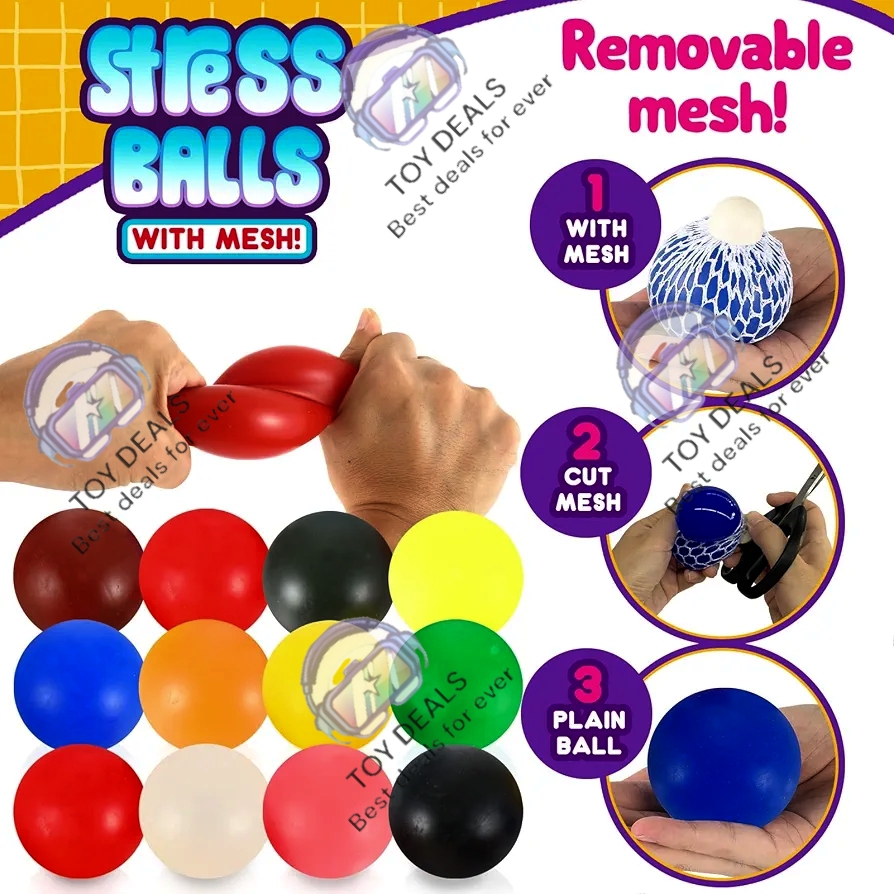 TOY DEALS : Water Bead Stress Squeeze Ball Fidget Decompression Toy Relief Hand Fidget Toy Squishy Stressball For Kids Adults