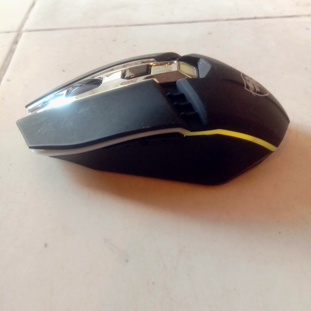 Rechargeable RGB Wireless Gaming Mouse  Mechanical 6 Programmable Buttons - USB Dongle Optical LED  Wireless Mouse - 2.4GHz 7M LED Light With for Smart TV, PC, Laptop, Computer, Gaming, Pubg Mobile