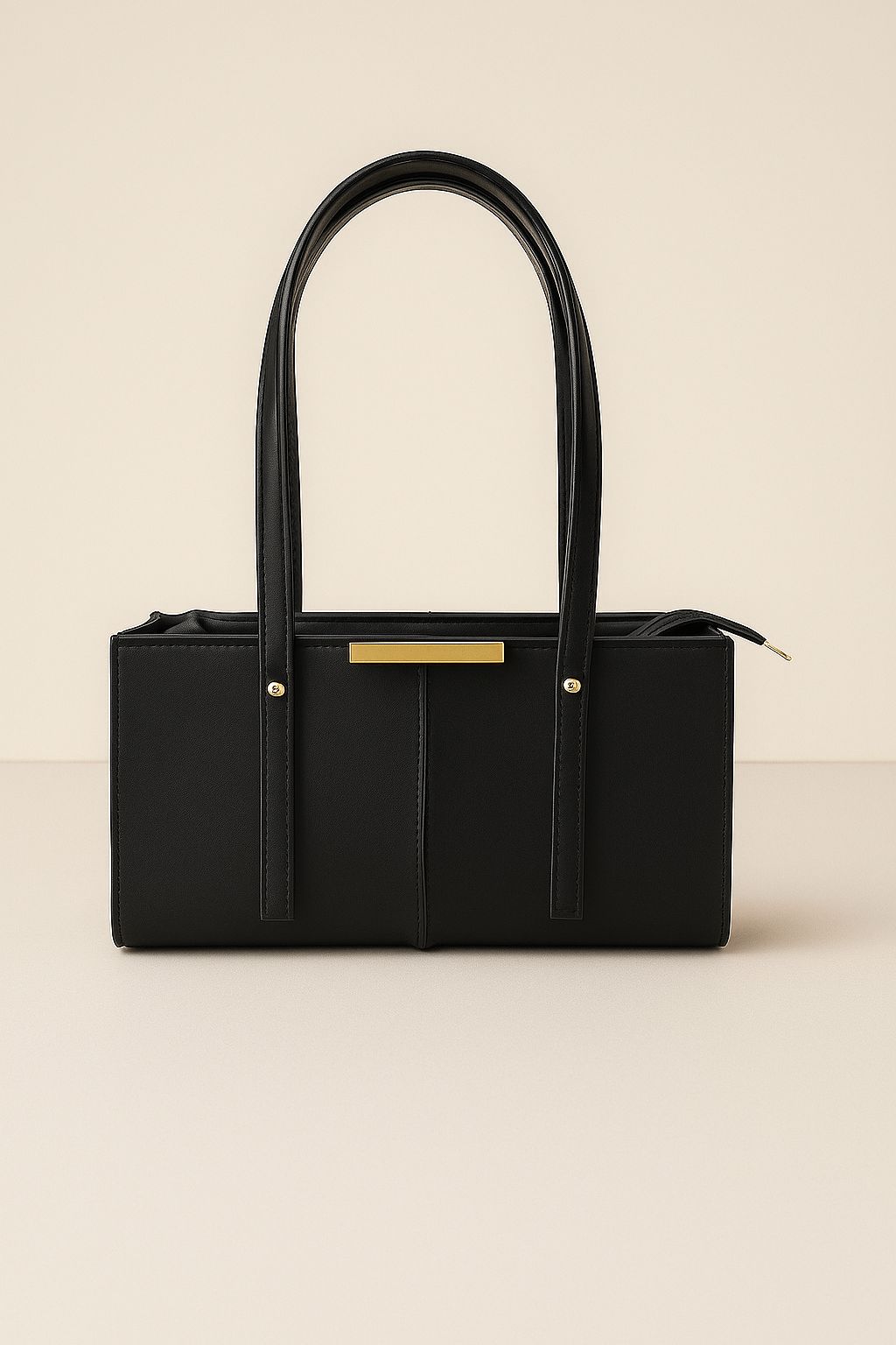 Trendy Women’s Shoulder Bag 💖 Premium Faux Leather Handbag 👜 with Gold Detailing ✨ Fixed Strap & Top Handle Carry