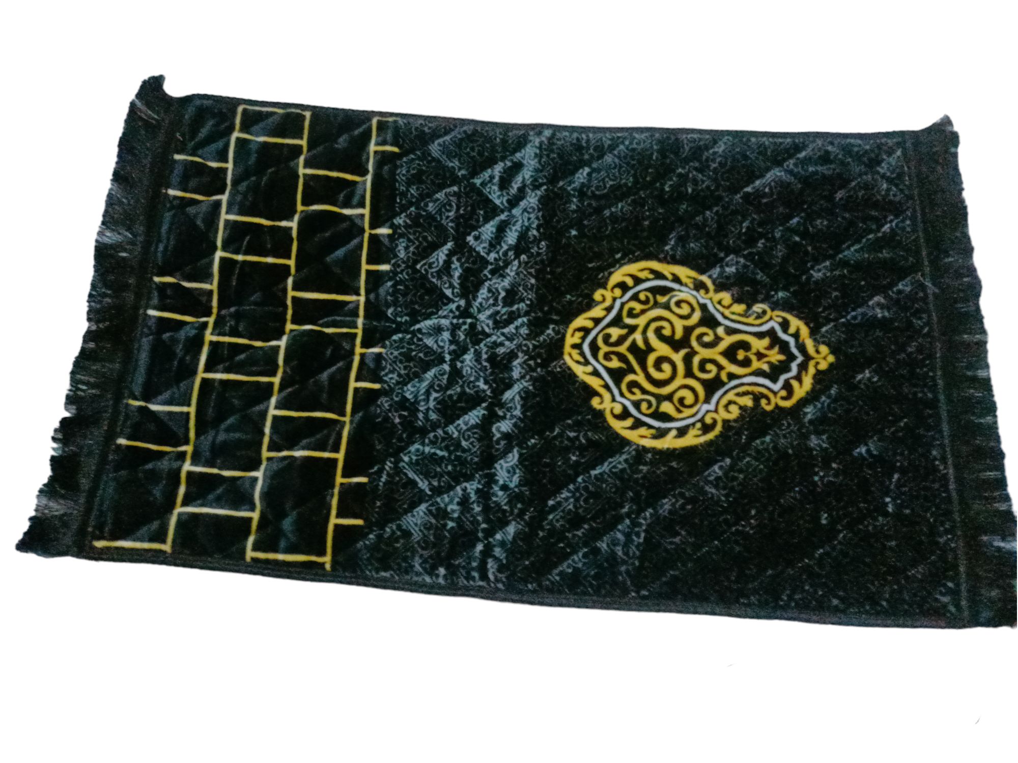 Black luxury mate Premium Quality Quilted Foam Orthopedic Padded Foam Muslim Prayer Rug / Thick Islamic Janamaz Carpet / Jainamaz
