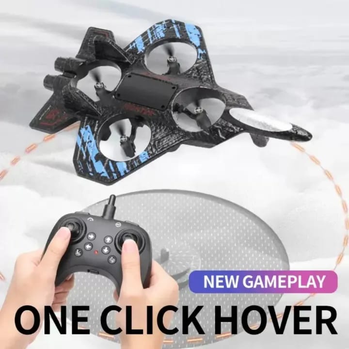 Remote Control Fighter Jet Airplane for Kids – 2.4G RC Foam Stunt Plane with LED Light | Flying Toy Drone