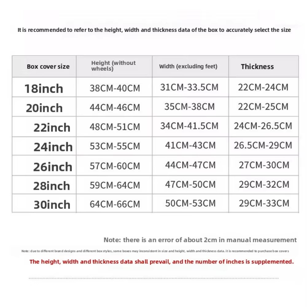 Full Transparent Luggage Protective Cover Waterproof PVC Suitcase Case Suit for 18-30 Inch Trolley Suitcase Dustproof Cover
