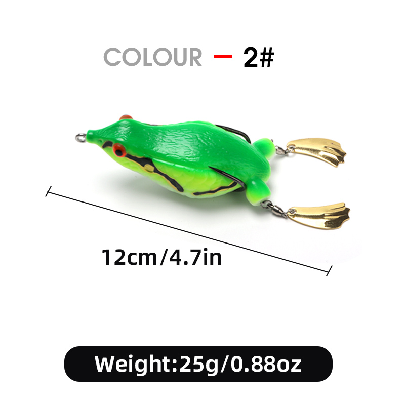 WEIHE 1pcs 2nd Generation Frog Lure 12cm 25g, Artificial Bait for Snakehead Fishing