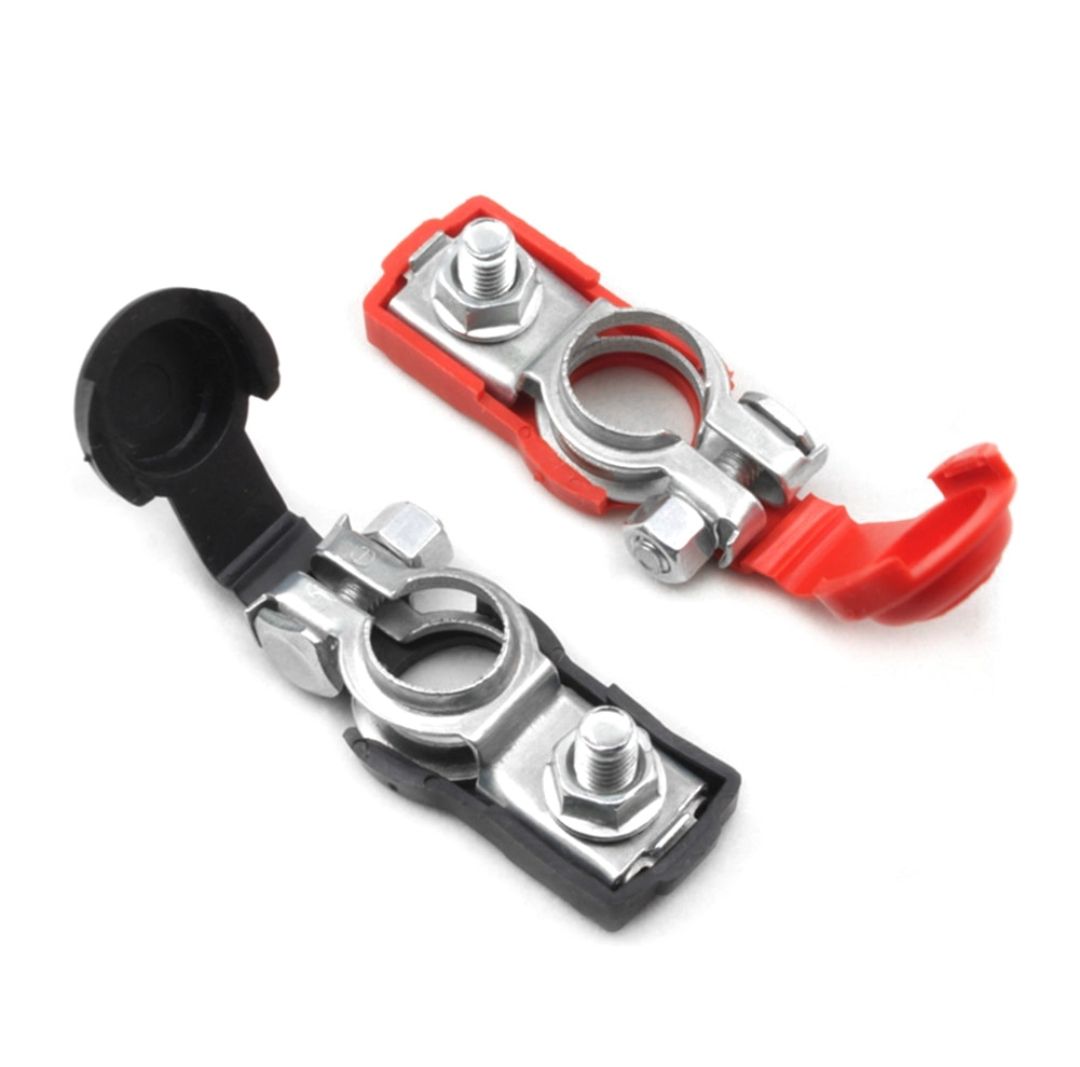 2 PCS Battery Terminal 1 Black 1 RED Car truck Battery Terminal  Battery Connector Clamps heavy duty battery Connectors with Plastic safety cover Dust prof battery Terminal