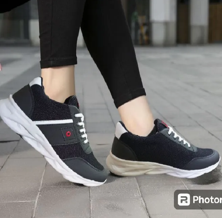 Men's Trendy Black & White Casual Sneakers | Lightweight Comfortable Joggers for Daily Wear