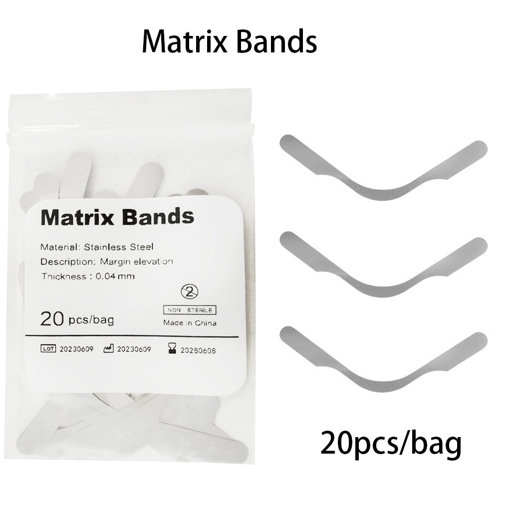 100 Bandes Matrices Dentaires Transparentes En Polyester - 0,05 Mm - Pour Restaurations