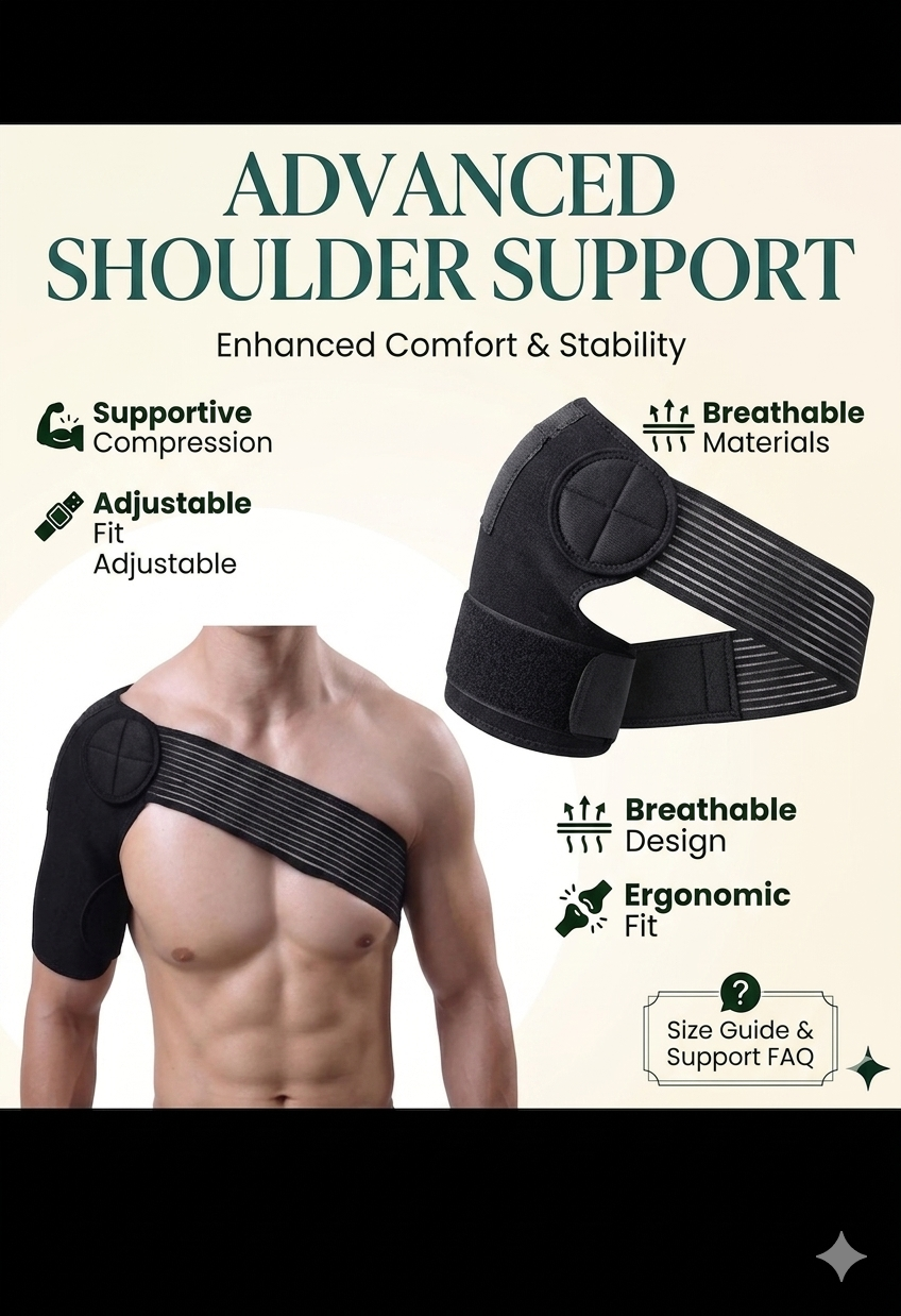 Denovo mart Adjustable Left/Right Elastic Shoulder Support Bandage Protector Brace Joint Pain Injury Shoulder Strap Guard Strap Wrap Belt