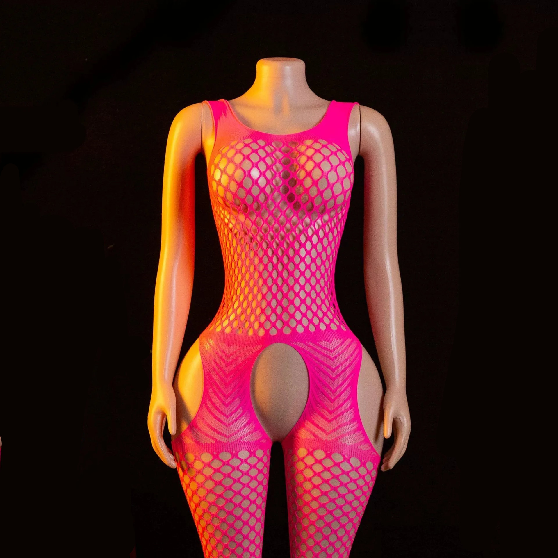 Open Crotch Bodystockings  Adult Female Black Women Fishnet Lingerie Underwear Transparent Bodysuit Catsuit Cosplay Costumes