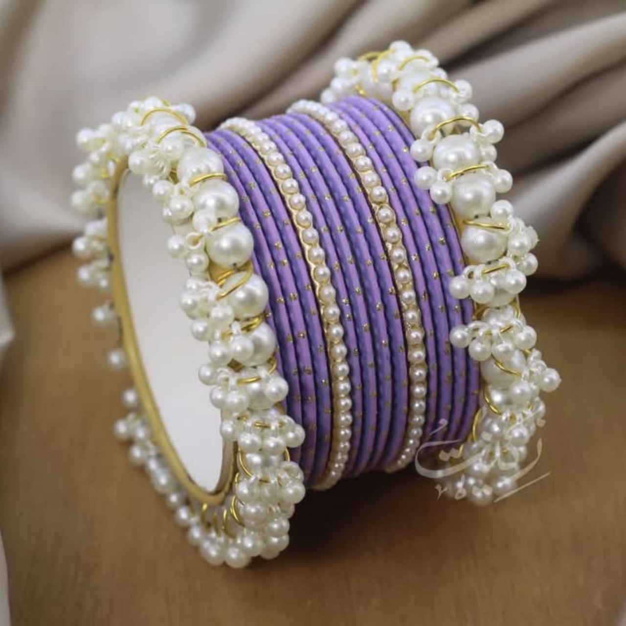 Trendy Golden Dotted Pearl Bangles Set – different Stylish Color Combos for Girls & Women | Bridal & Party Wear Choora Look , pearl gajra bangles set , bangles for girls , bangles for women , trendy golden dotted bangles set