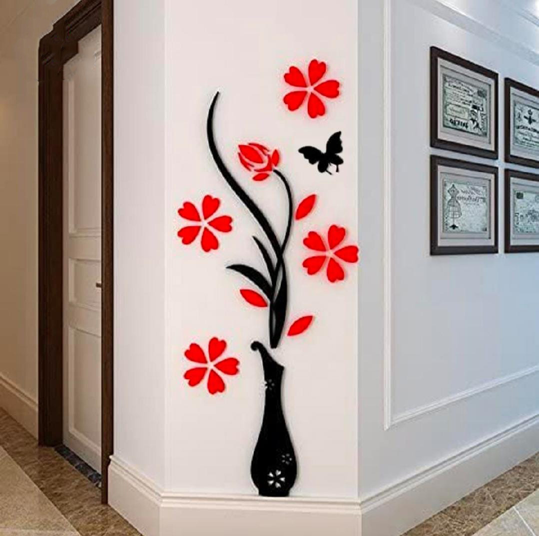 Flower Pots Wooden Wall Art Home Decor Wooden Flower Art Laser Cut Wooden Flower Art