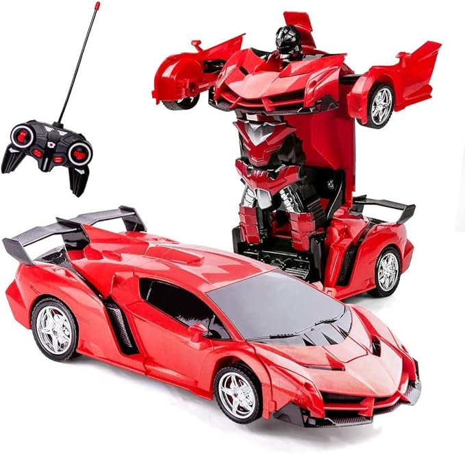 Kid's 2 in 1 Deformation Robot Remote Control Transformer Toy Car (Ages 5-12, Red)
Brand: