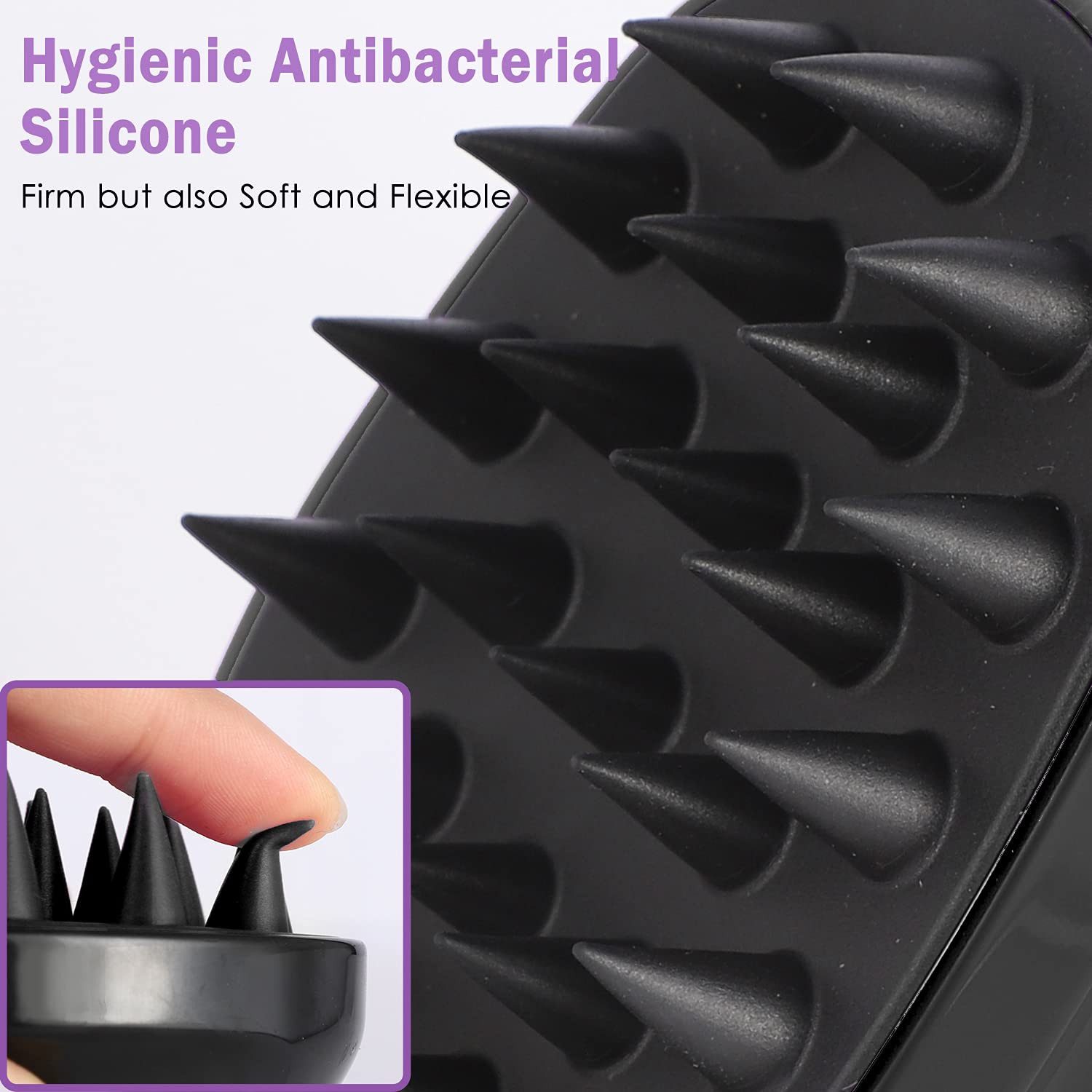 Hair Scalp Massager Shampoo Brush – Soft Silicone Bristle Hair Scrubber for Dandruff Removal, Wet & Dry Hair Care for Men & Women – Random Color – No Color Choice