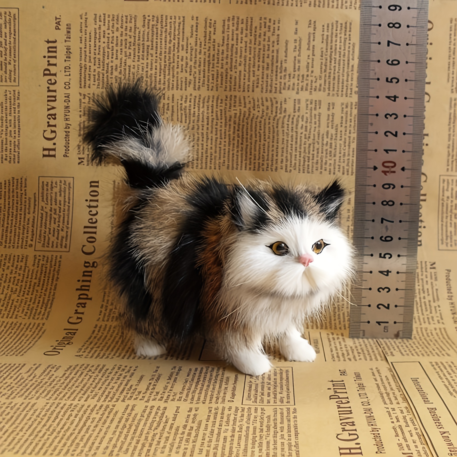 Soft Simulation Cat Plush Toys Stuffed Kitten Model Fake Cats Realist Animals for Birthday Valentine's Day 