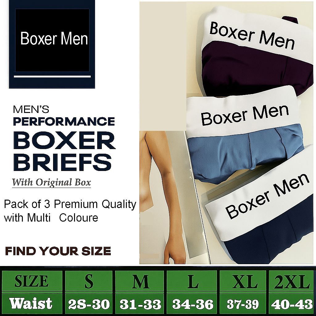 Underwear boxer for Men (Pack of 3) with cotton lycra premium quality materials