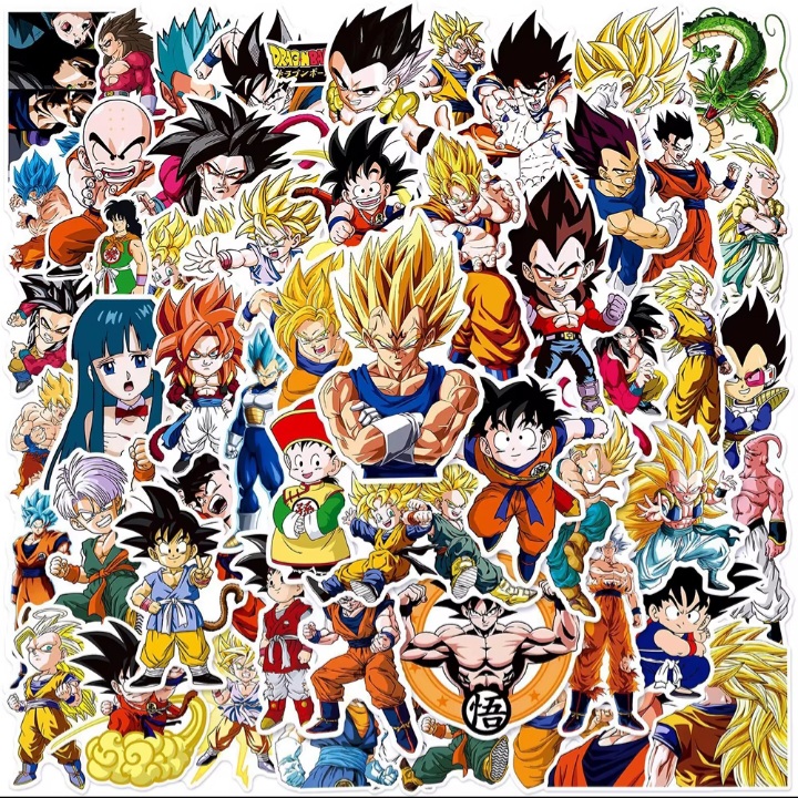 25 / 50 pcs Classic Japan Anime Dragon Ball unique and aesthetic stickers for kids toys , phone cover,suitcase ,diary scrapbook,  laptop , skateboard ,guitar etc...