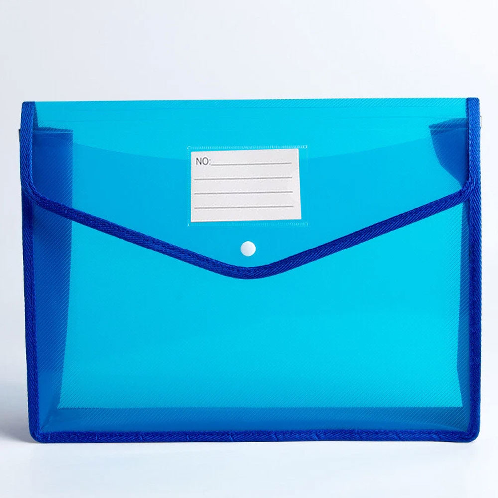 A4 Plastic Document Bag (1-Pack), Large Capacity Expandable Document Bag, with Snap Closure, Transparent Document Storage Bag.