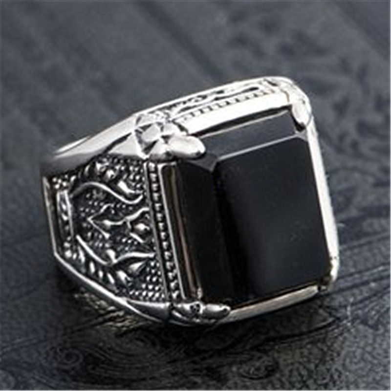 New 925 Silver Vintage Men Big Ring for Man Women Sterling-silver Wedding Simple Jewelry Engagement  Fashion Party Ring