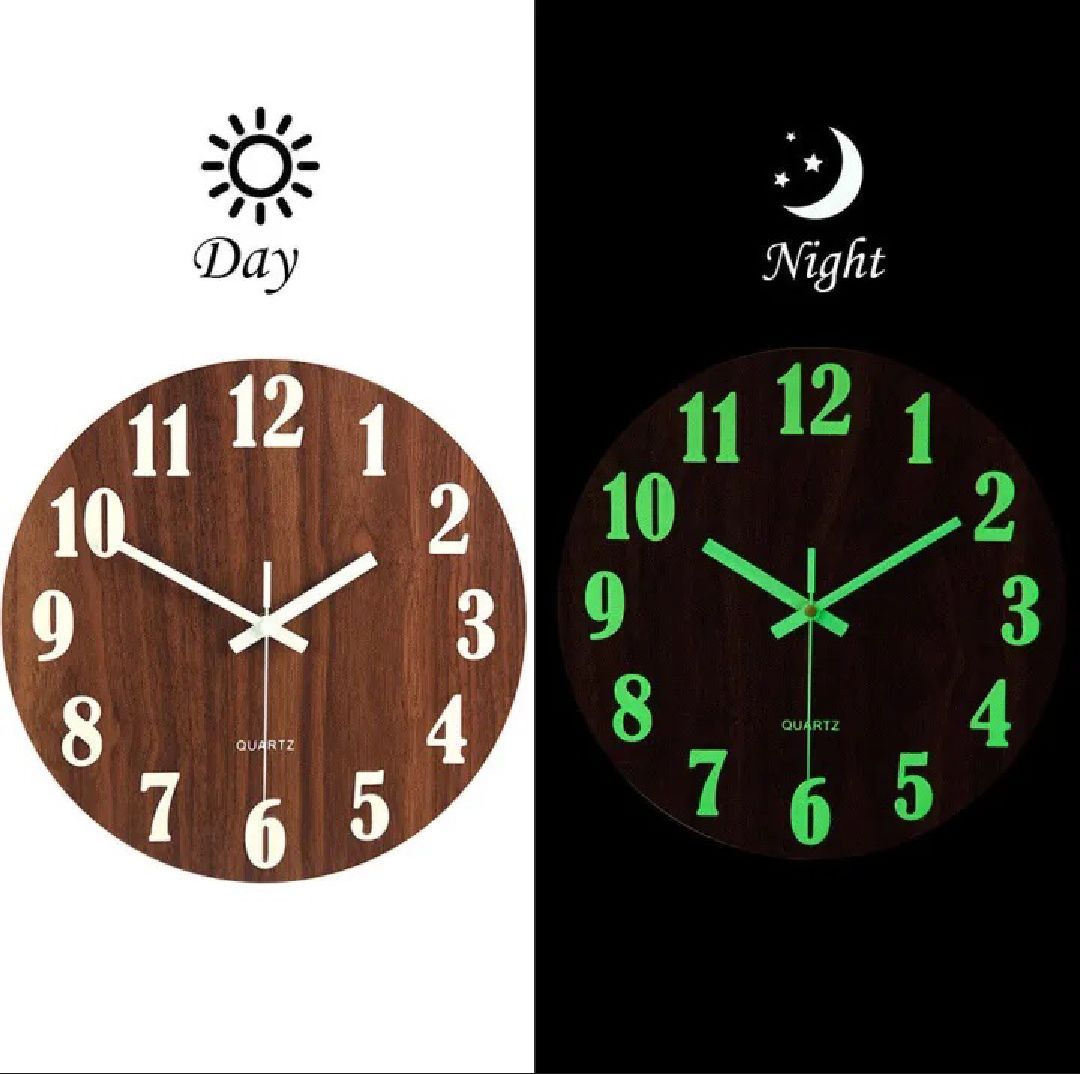 New  Acrylic light, Night Clock/ DIY 3D Clocks Night Luminous Large Wall Clock | Glow in the Night wall clock / 3D  luminous wall clock / night clock/ 24 hour display/ Wooden Wall Clock by alhafizwalls