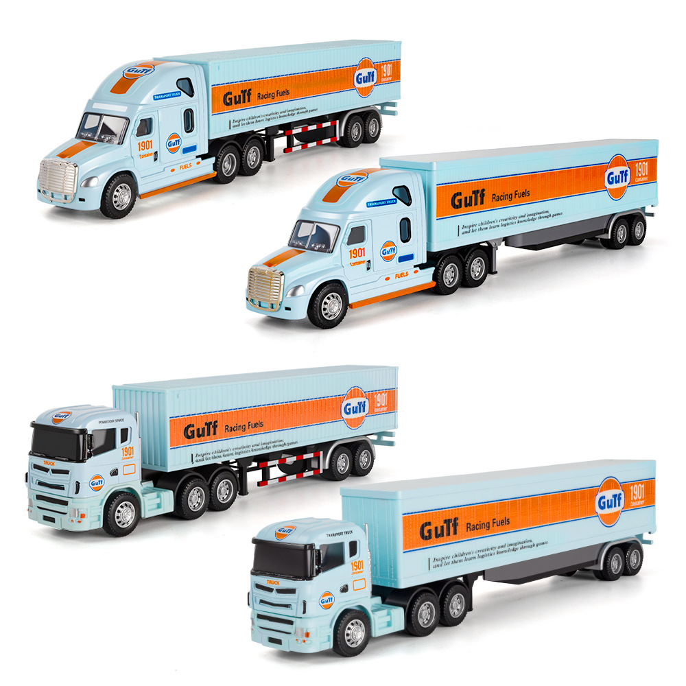 1:64 container truck container truck Miniature Model Toy Transport Vehicles Metal Diecast Trailer with Pull Back