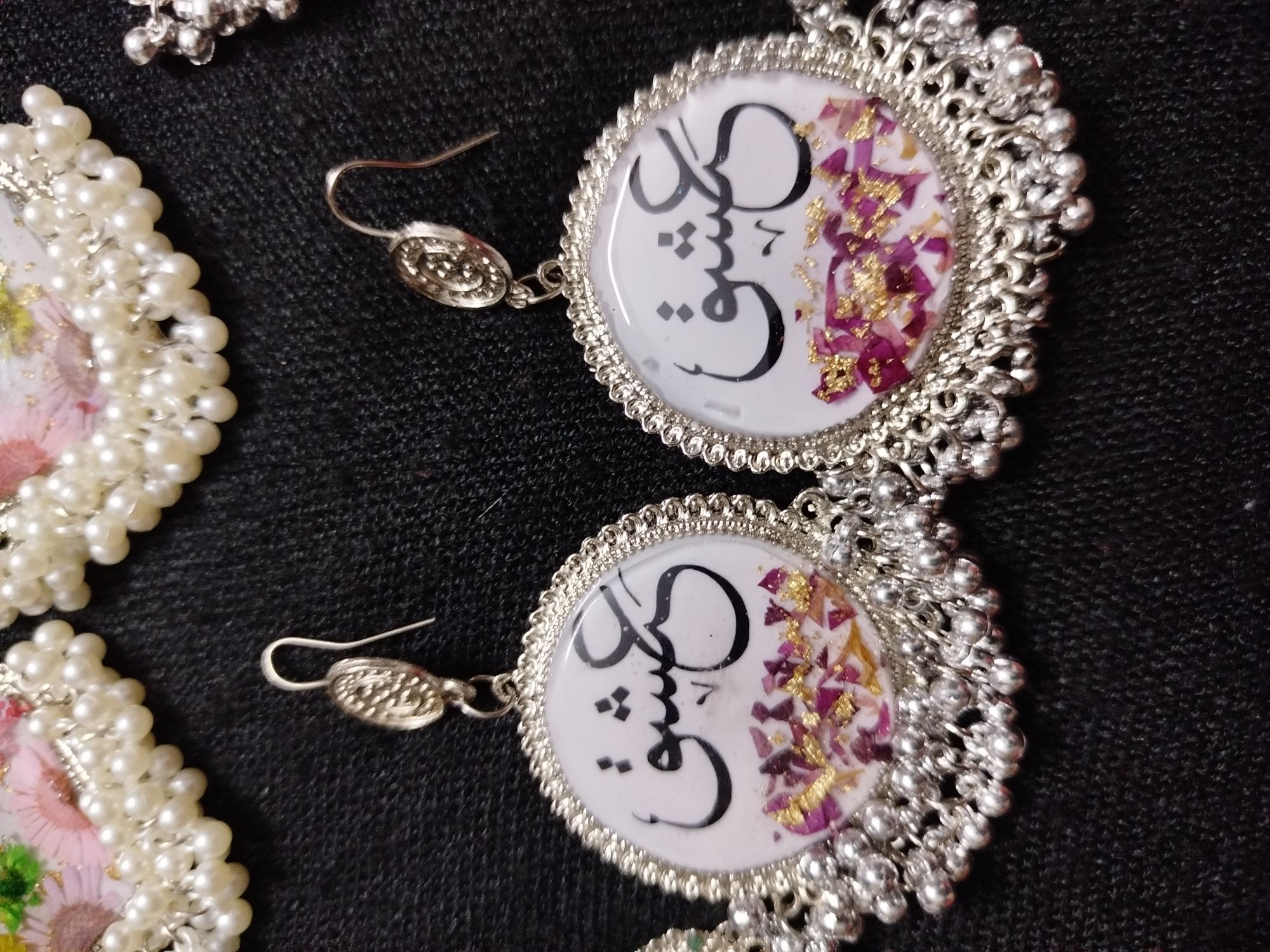 Customized Resin Jhumkas With Name Written On It