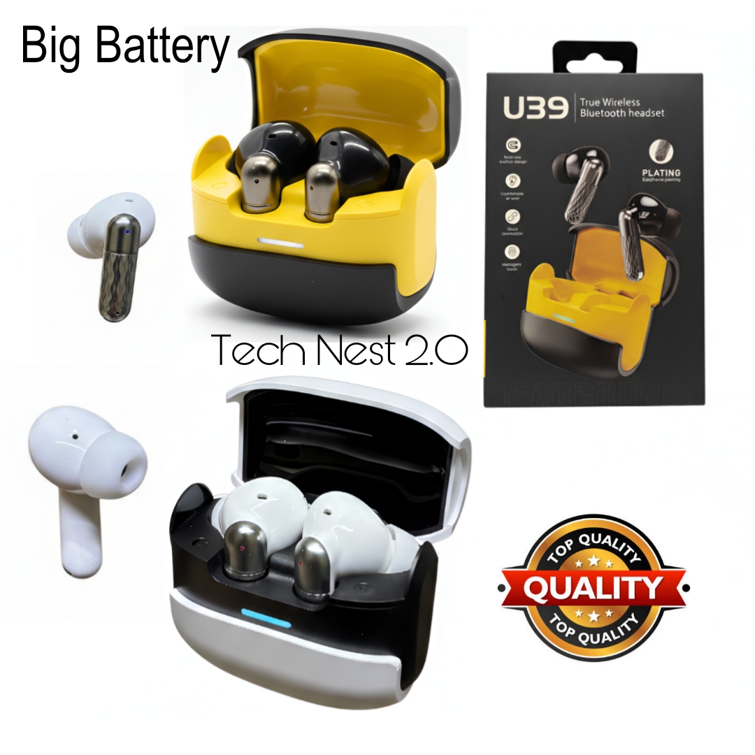U39 Wireless Earbuds Gaming beast Bluetooth 5.4 TWS Ear Buds | W919 Touch Control Earbuds | HD Calls | IPX5 Waterproof | Long Battery Backup | Android & iOS Compatible