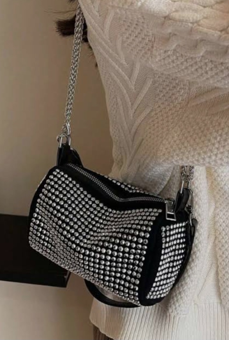 Rhinestone Luxury Evening Bags Ladies Korean Style Cylinder Diamond Crossbody