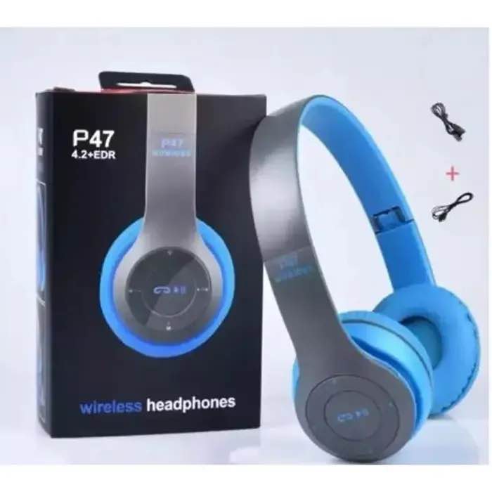 P47 Wireless Bluetooth Headphones | Foldable Stereo Headset with Mic | TF Card & AUX Support | Rechargeable Portable Headphone