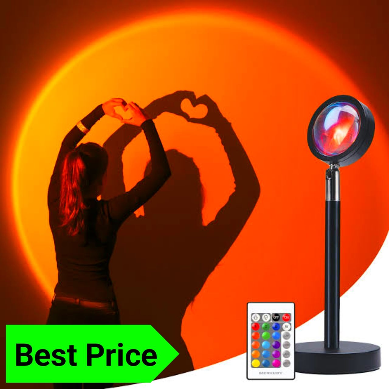RGB Sunset Lamp Remote Control 16 Colors Remote App Bluetooth