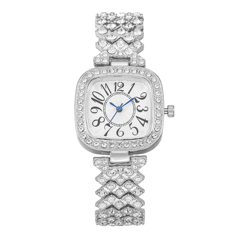 HOT DEALS NO 1 Fashion Luxury Vintage Diamond Square Watch Digital dial Quartz Women's Watch