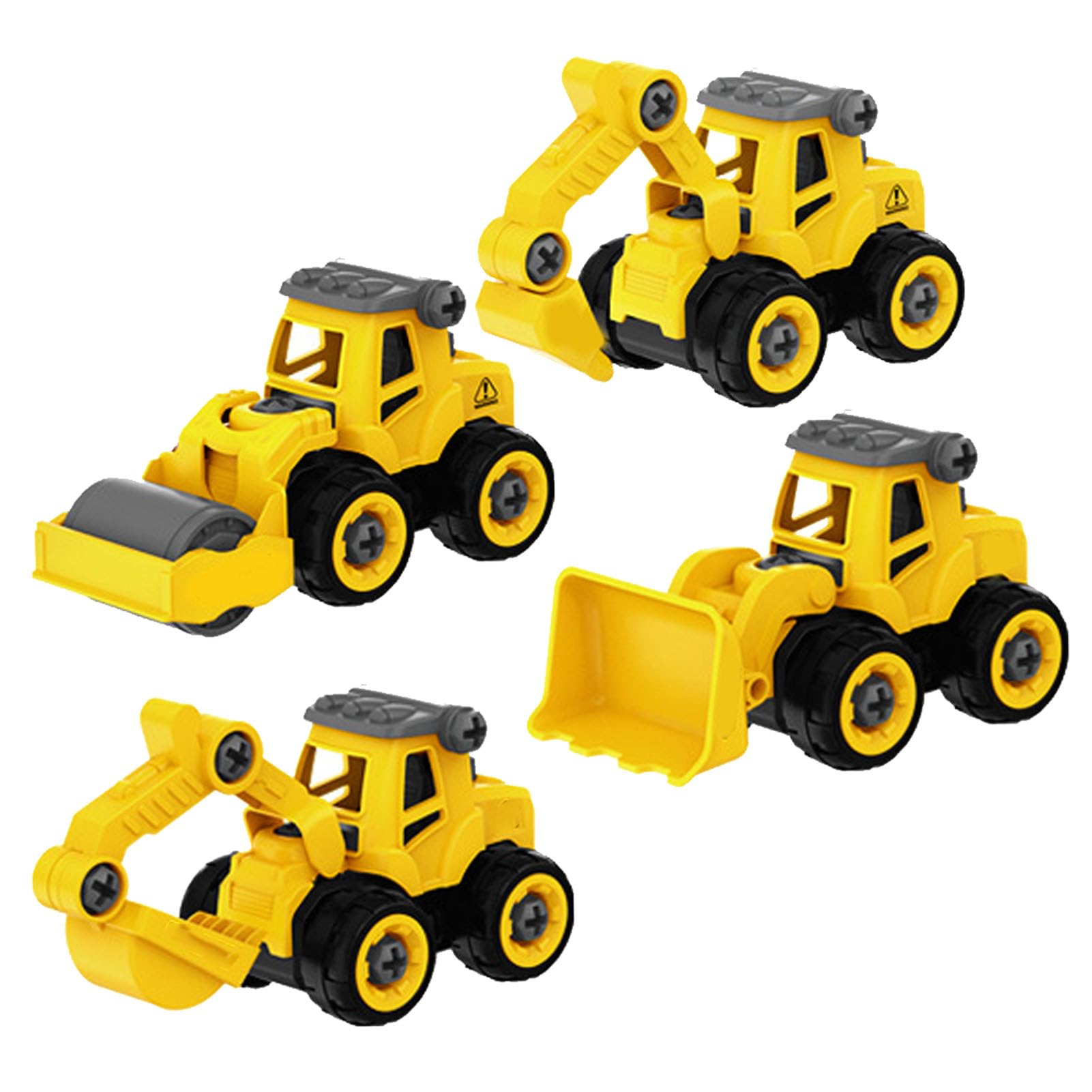 4 in 1 Construction Vehicles Truck Toys Set Take Apart Educational Portable Engineering Toys Playset for Kids