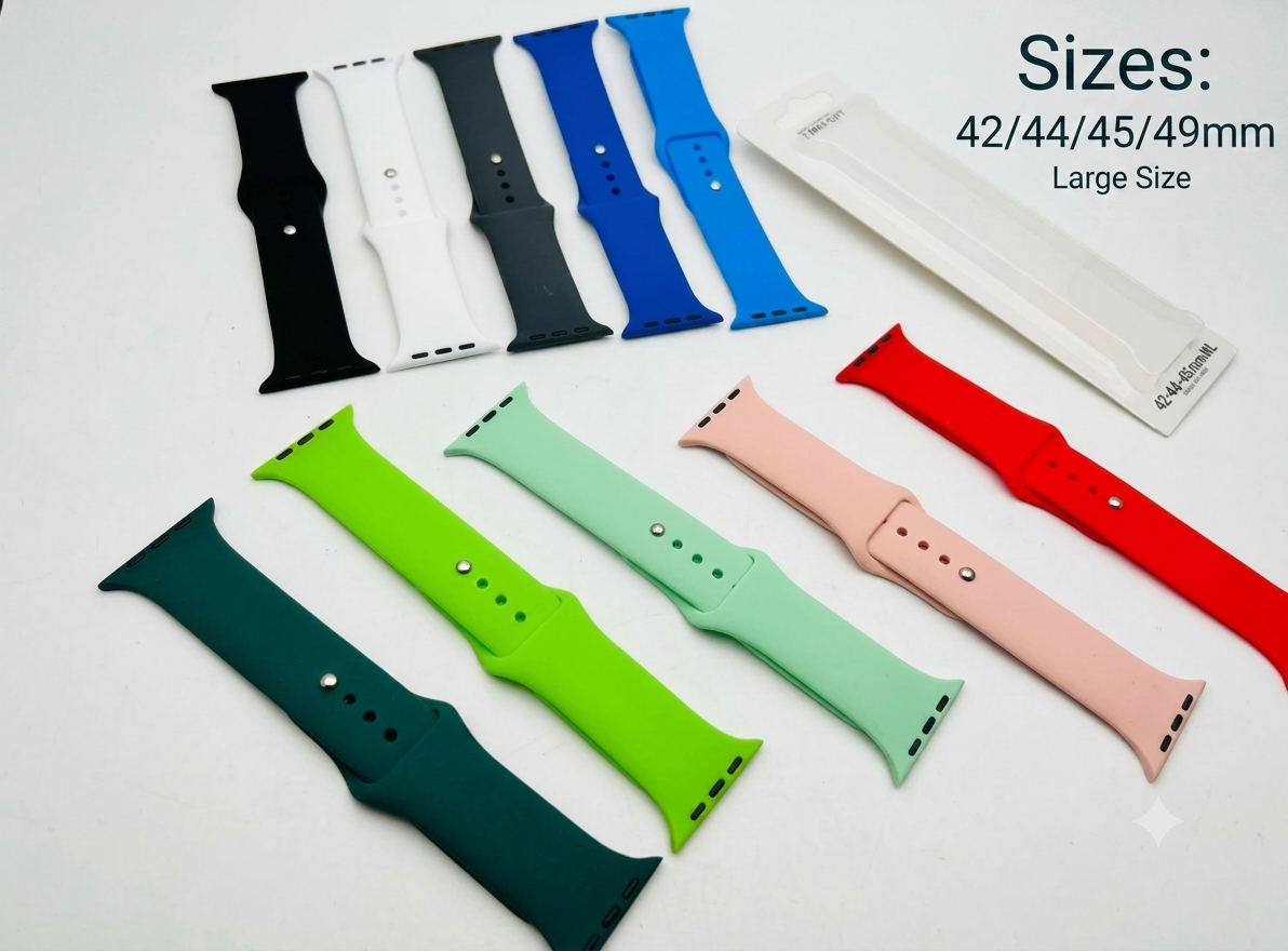 Premium Silicone Smart Watch Strap 42mm to 49mm – Soft Waterproof Sports Wrist Band Adjustable Replacement Strap for Men & Women