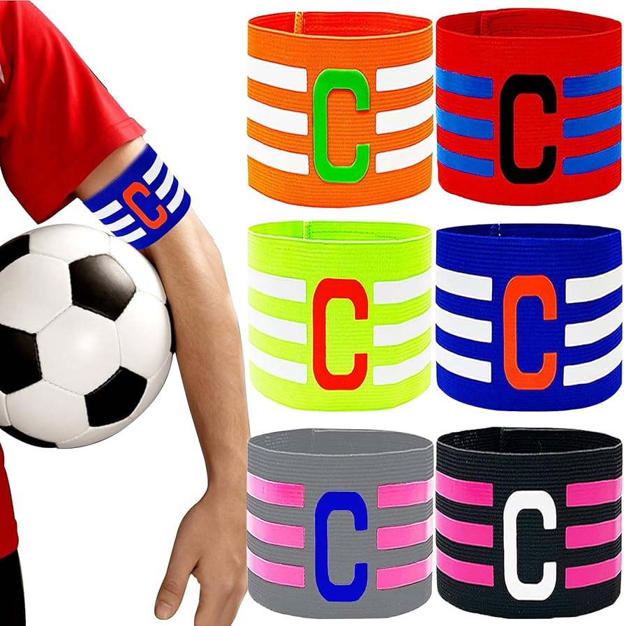 Adjustable Captain Armband for Football, Cricket & Sports – Elastic Arm Band (Random Colors)
