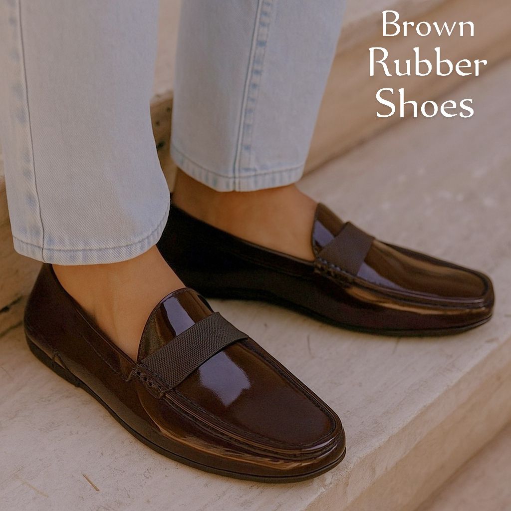 Mens Imported  Rubber Loafers Waterproof Rain shoes & Maccasion For Walking Best quality Rubber Shoes For Men