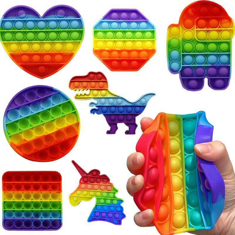 Rafa SHOP 1 PIECE OF  Pop it fidget toy Bubble Sensory Safe Tabletop Educational Stress and Anxiety Relief tiktok pop it Animal Shape Unicorn rainbow Toys Gifts for kids