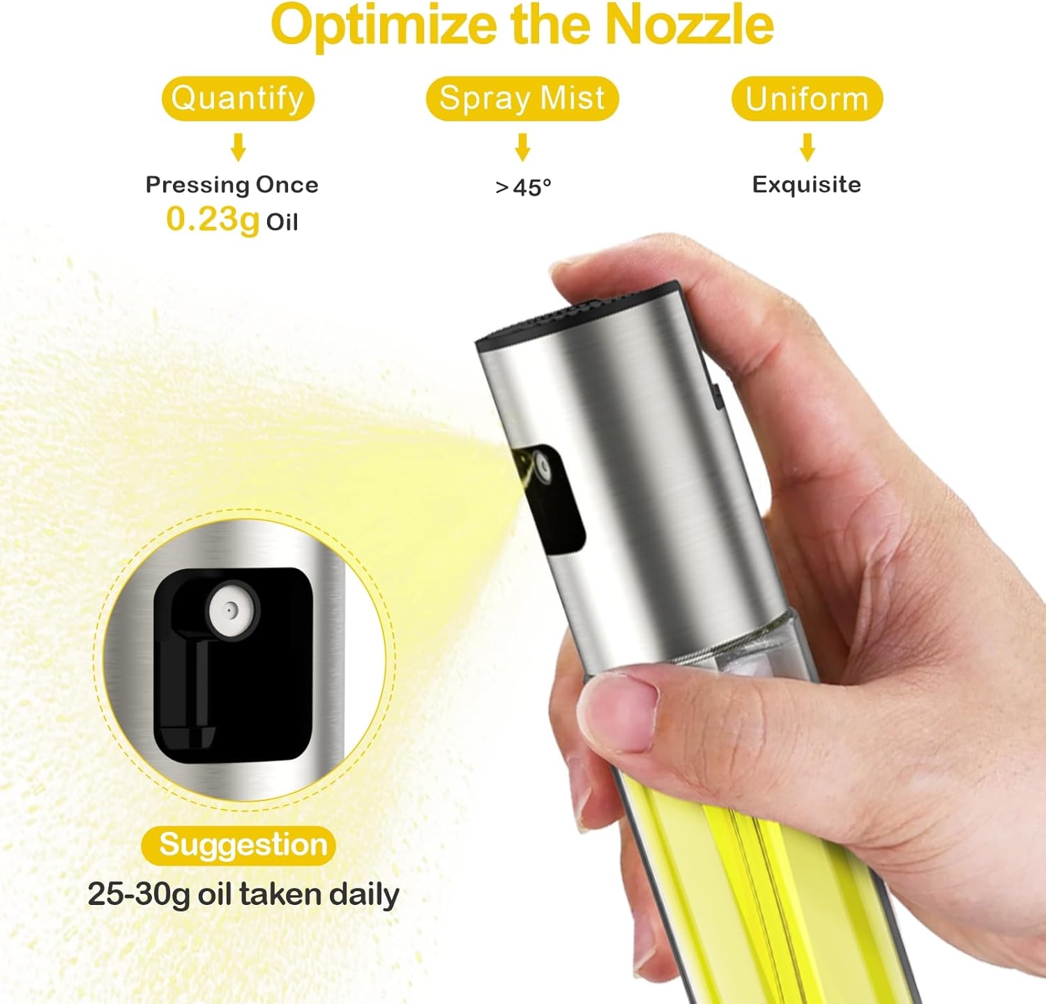 Oil Sprayer Stainless Steel Transparent Glass Spray Bottle BBQ oil sprayer, healthy cooking oil sprayer, olive oil spray dispenser, reusable oil sprayer Random color