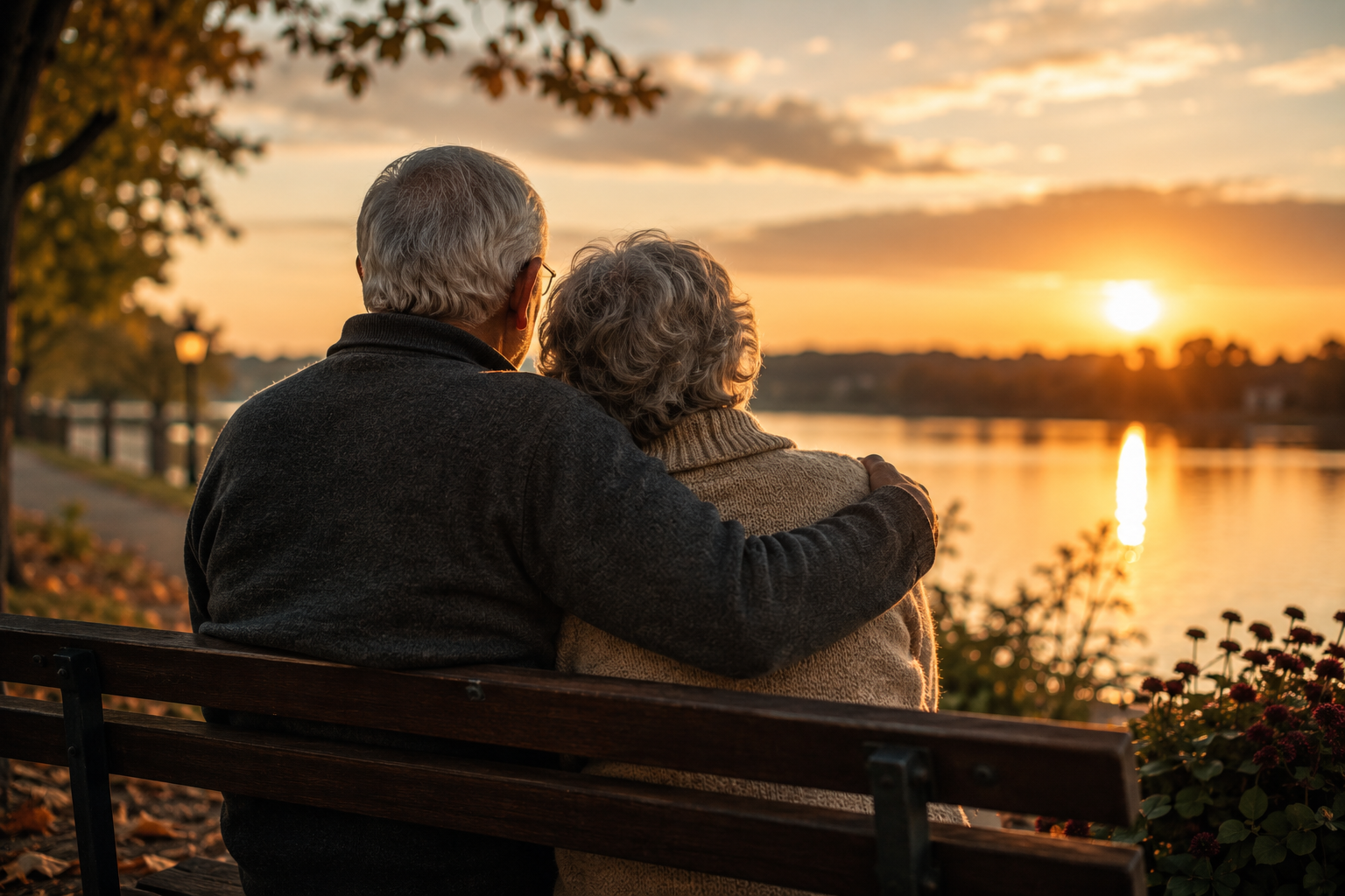 Couple sharing quiet moment in later years