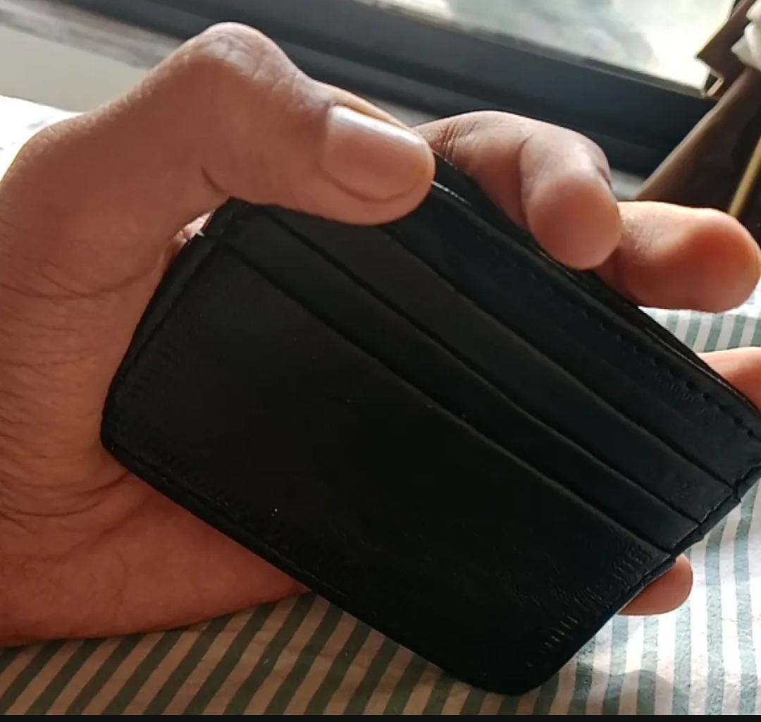 Mini slim card holder leather wallet for men