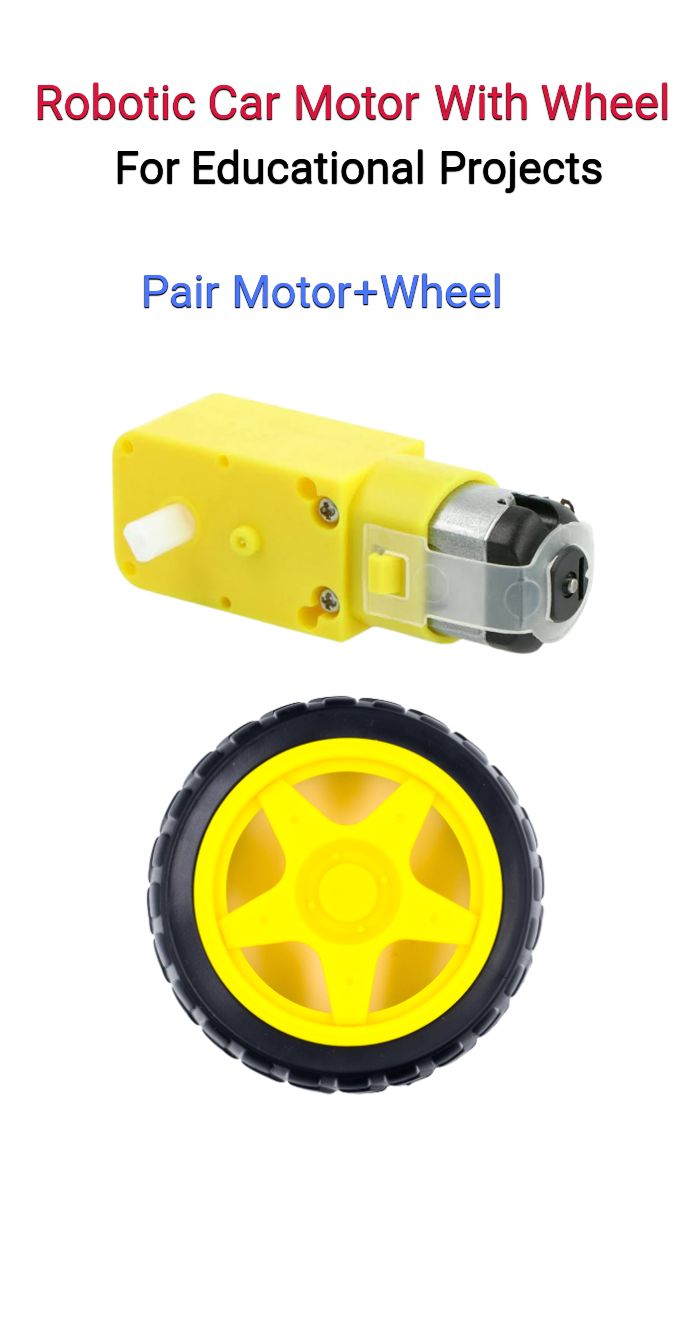 Robotic Car yellow Gear Motor And Wheel