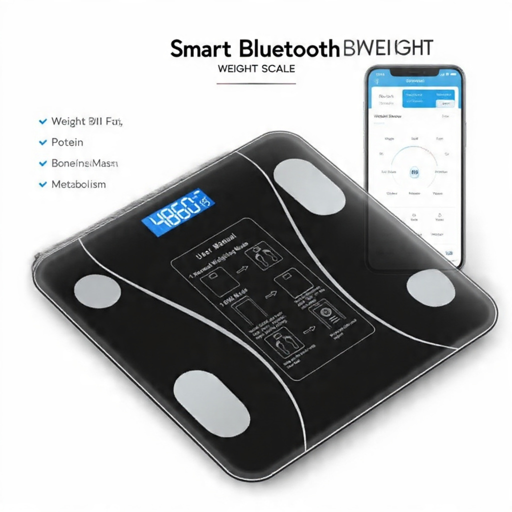 Smart Bluetooth Body Weight Scale | Digital BMI Fat Protein Muscle Analyzer | Mobile App Sync