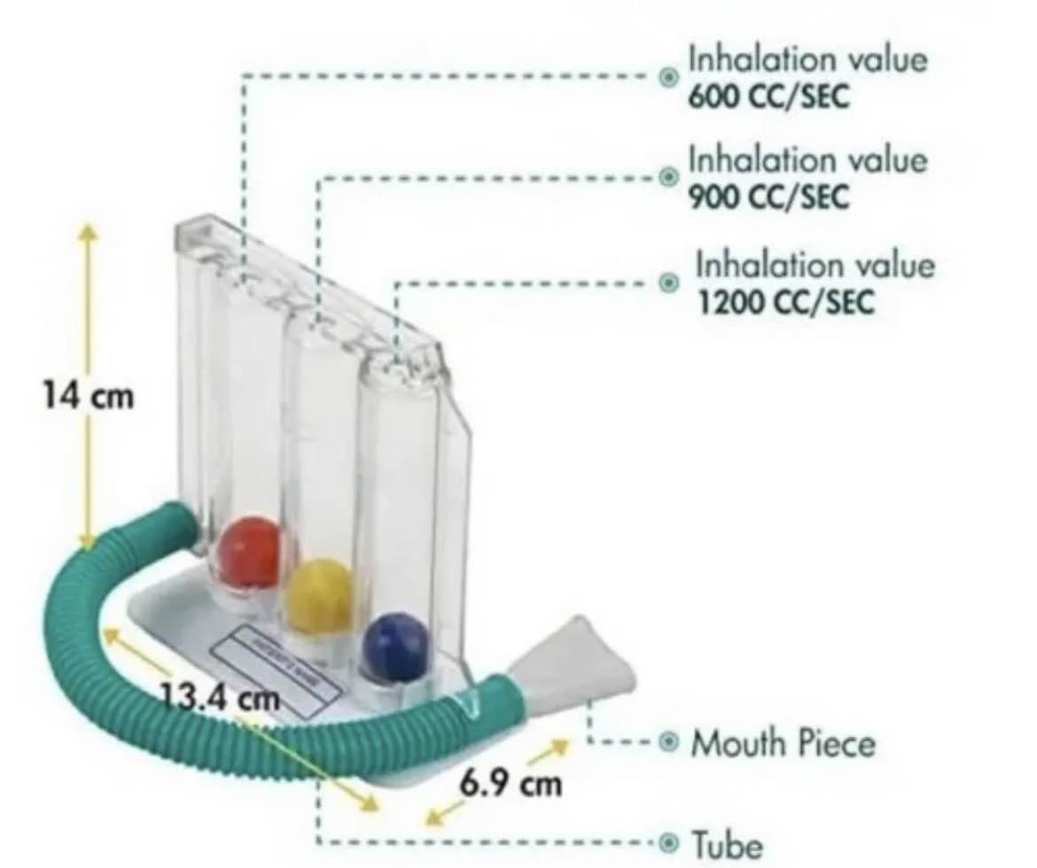 Breathing Trainer Device Exercise Breathing Exerciser Lung Three Ball Incentive Respiratory Incentive Training Spirometer