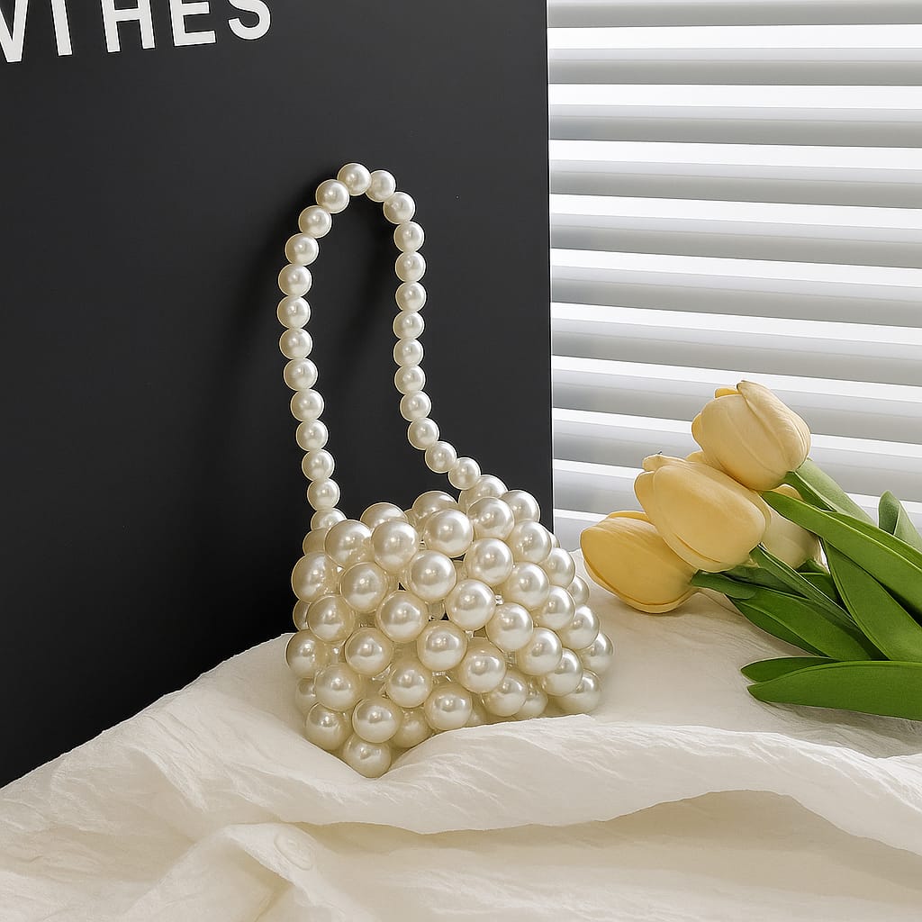 Handmade mini Beaded bag | pearl bag for girls