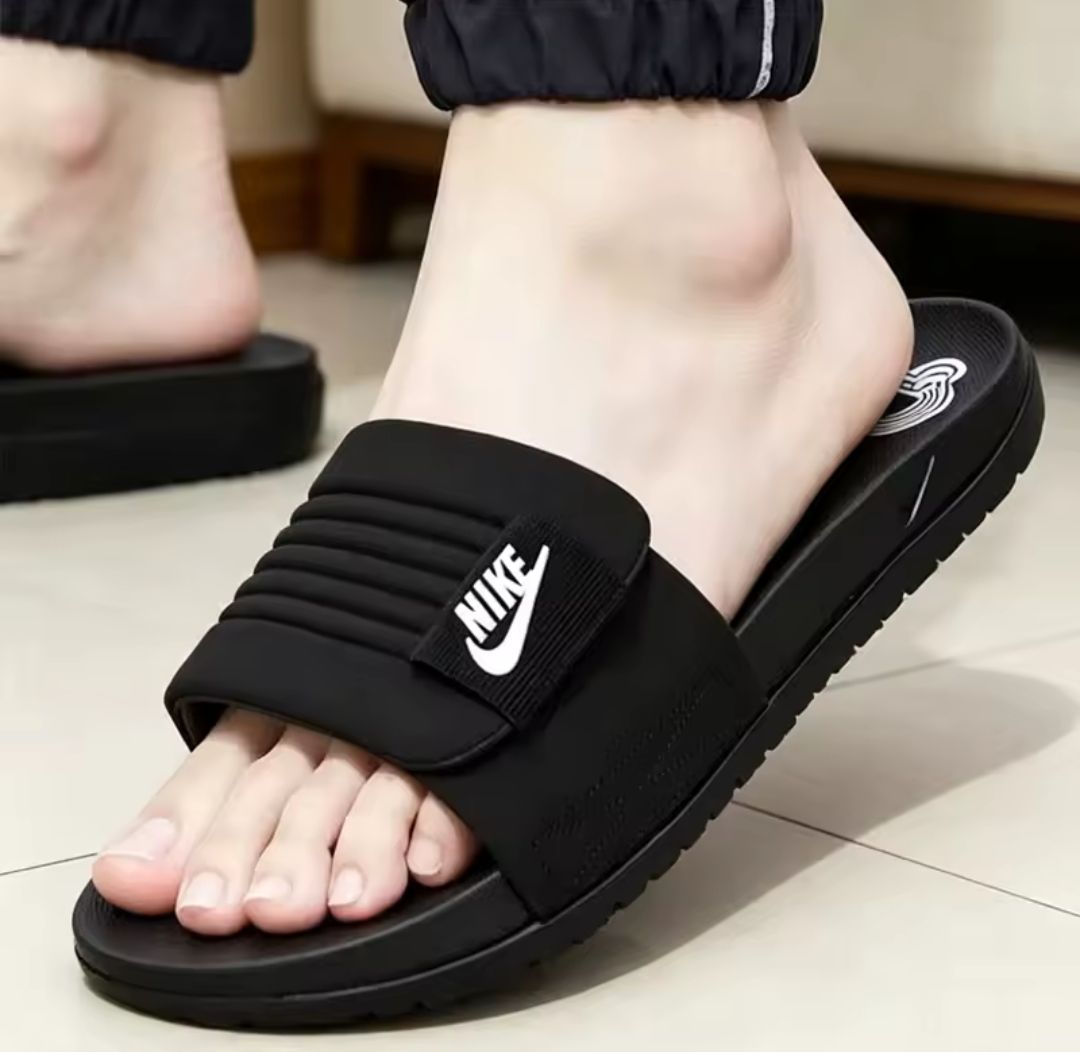 Men's Premium EVA Slides Slippers  Soft Comfortable Bathroom & Casual Sandals  Anti-Slip Lightweight Indoor Outdoor Chappal  Black, Deep Black