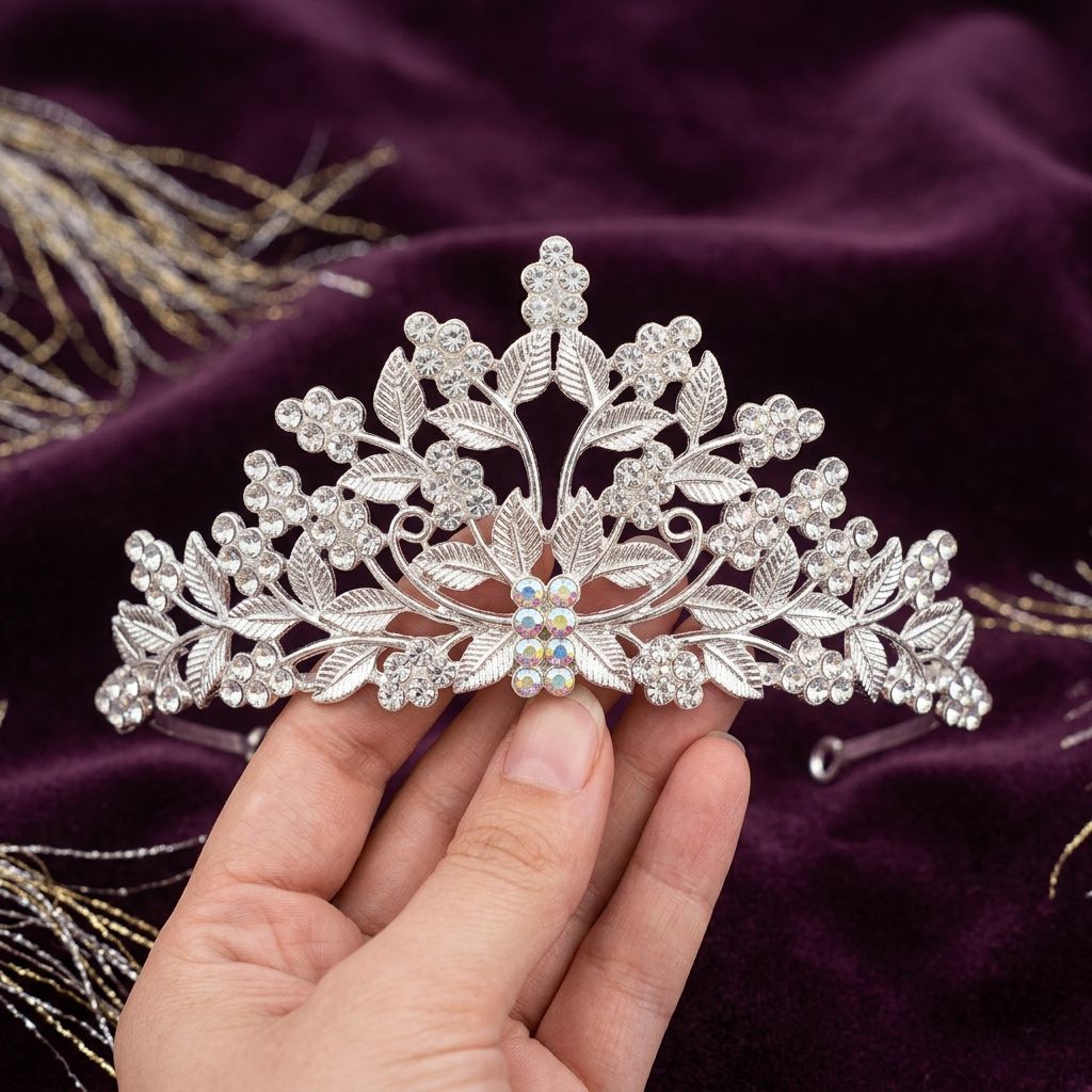 Princess Crown Headbands for Girls - Perfect for Birthdays, Weddings & Parties, Handcrafted Alloy Rhinestone with Unique Design of Birds Pattern Inlaid with Bright Diamonds Hair Accessories