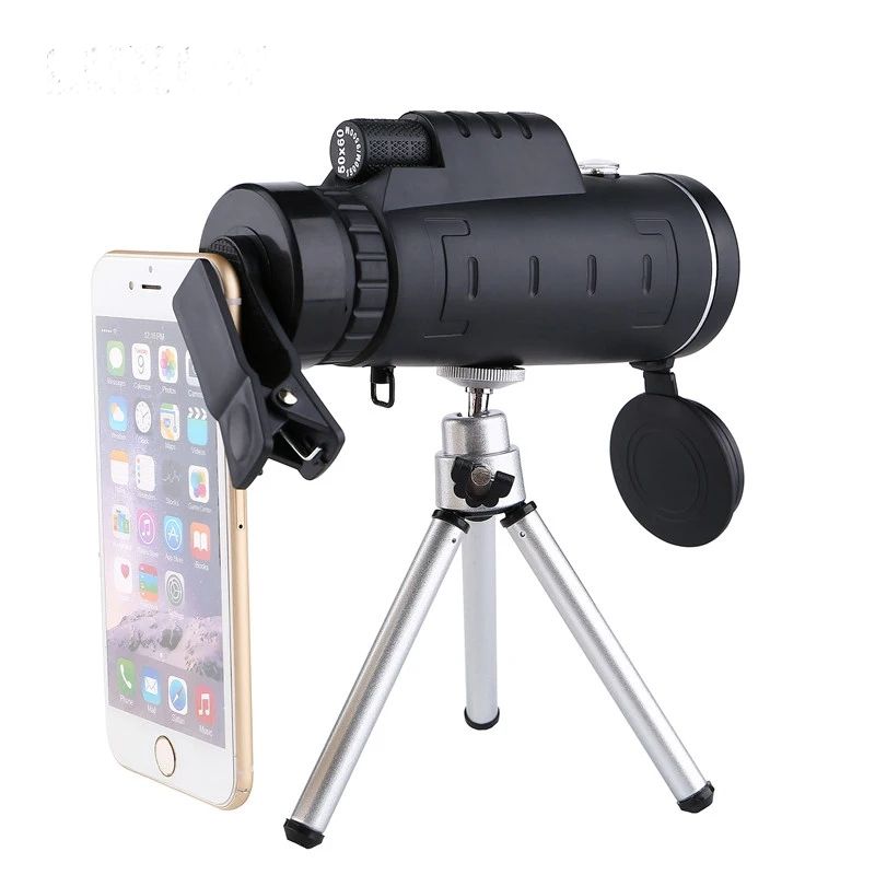 40X60 HD Monocular Telephoto Lens Dual Focus Waterproof with Phone Clip Tripod Stand