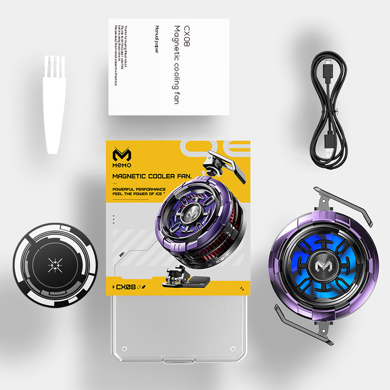 NEW MEMO CX08 PRO Mobile Phone Cooler | 9V 2A Frozen Semiconductor Cooling Fan with Magnetic Back Clip, Radiator Heat Sink for Gaming & PUBG"