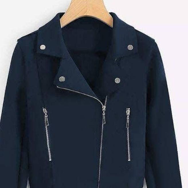 Womens biker Jacket*

Stuff-Double Fleece 
(High Quality)
*Compaign Price :1699Pkr/-*
Available in 2 colours Jet Black,Navy Blue

Size chart 
Chest-19/20
Length-21
Sleeves-22
Shoulders-17
Arm Measurements-8