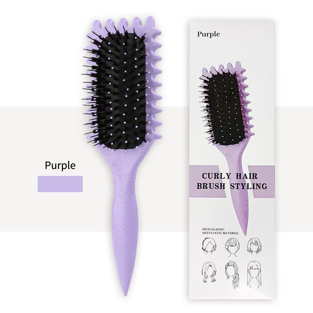 New Style Curling Hair Brush Round Vented Styling Brush for Daily Blow Dry Curl Fixing Detangling and Scalp Massage Salon Hairdressing Tool for Women Curly Wavy Hair